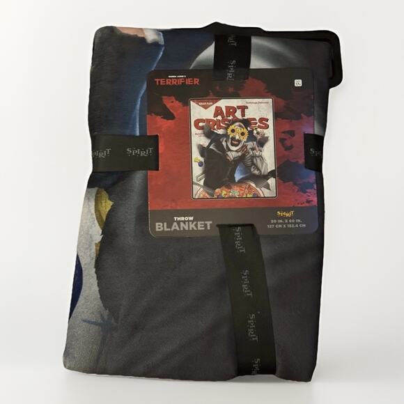 Terrifier 2 Art Crispies Throw Blanket Spirit Halloween Fleece Art The Clown NWT - Picture 5 of 6